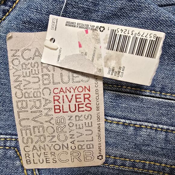 Vintage Upcycled Canyon River Blues Lace Butterfly Tie‎ Patches Jean Jacket XL - Picture 15 of 15